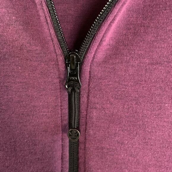 Hoodie/jacket maroon asymmetrical longer back - Picture 3 of 6